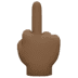 🖕🏿 middle finger: dark skin tone display on Facebook